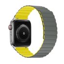 Phoner Rever Apple Watch forgatható mágneses szilikon szíj, 41/40/38mm, S/M, szürke/sárga