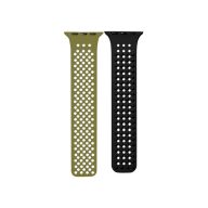   Phoner Spike Apple Watch szilikon szíj, 49/45/44/42mm, zöld/fekete