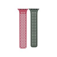   Phoner Spike Apple Watch szilikon szíj, 49/45/44/42mm, rószaszín/zöld