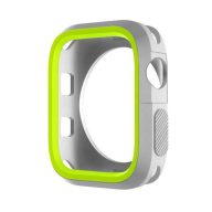 Phoner Twin Apple Watch szilikon tok, 45mm, ezüst/zöld