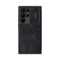   Nillkin Qin Pro Samsung Galaxy S23 Ultra bőr flip tok, fekete