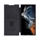 Nillkin Qin Pro Samsung Galaxy S23 Ultra bőr flip tok, fekete