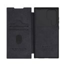 Nillkin Qin Pro Samsung Galaxy S23 Ultra bőr flip tok, fekete