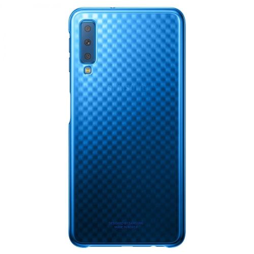 Samsung Galaxy A7 (2018) SM-A750F, Műanyag hátlap védőtok, ultravékony, gyémánt minta, kék, gyári