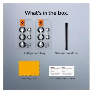   Spigen Glas.tR EZ Fit Optik Pro Samsung Galaxy S23 Ultra Tempered kameralencse-védő fólia felhelyező kerettel, fekete (2db)