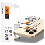   Spigen Glas.tR EZ Fit Optik Pro Apple iPhone 14 Pro / 14 Pro Max Tempered kameralencse-védő fólia felhelyező kerettel, Arany (2db)