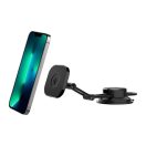 Spigen OneTap ITS35-3 Magsafe mágneses tapadókorongos autós tartó szélvédőre, műszerfalra, fekete