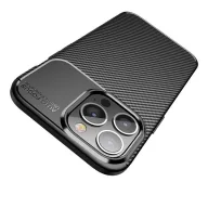   Forcell Carbon Premium Apple iPhone 14 Plus karbon mintás szilikon tok, fekete