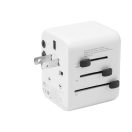 Tactical PTP világ utazó adapter töltő USB-A+ USB-C, UK/US/AU/EU, fehér