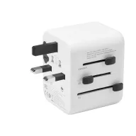   Tactical PTP világutazó adapter / nemzetközi hálózati adapter töltő USB-A+ USB-C, UK/US/AU/EU, fehér