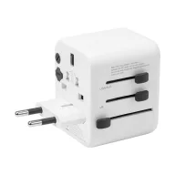   Tactical PTP világutazó adapter / nemzetközi hálózati adapter töltő USB-A+ USB-C, UK/US/AU/EU, fehér
