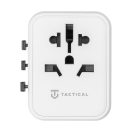 Tactical PTP világ utazó adapter töltő USB-A+ USB-C, UK/US/AU/EU, fehér