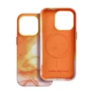 Magsafe műbőr tok Apple iPhone 14 Pro narancs színfolt