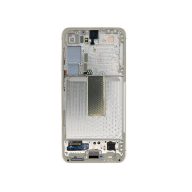   Samsung S911 Galaxy S23 kompatibilis LCD kijelző + érintő, kerettel, krém