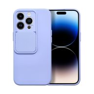   Slide Apple iPhone 13 Pro, kameravédős szilikon tok, levendula