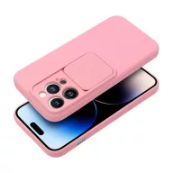  Slide Apple iPhone 13 Pro, kameravédős szilikon tok, rózsaszín