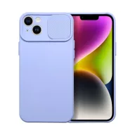   Slide Apple iPhone 14 Plus, kameravédős szilikon tok, levendula