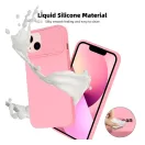 Slide Apple iPhone 14 Plus, kameravédős szilikon tok, rózsaszín