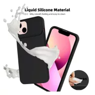   Slide Apple iPhone 14 Pro, kameravédős szilikon tok, fekete