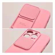   Slide Apple iPhone 14 Pro, kameravédős szilikon tok, rózsaszín