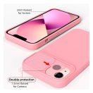 Slide Apple iPhone 14 Pro, kameravédős szilikon tok, rózsaszín