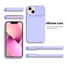 Slide Samsung Galaxy A14 5G/A14 4G, kameravédős szilikon tok, levendula