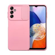   Slide Samsung Galaxy A14 5G/A14 4G, kameravédős szilikon tok, rózsaszín