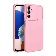   Slide Samsung Galaxy A14 5G/A14 4G, kameravédős szilikon tok, rózsaszín