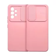   Slide Samsung Galaxy A14 5G/A14 4G, kameravédős szilikon tok, rózsaszín