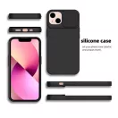 Slide Samsung Galaxy A34 5G, kameravédős szilikon tok, fekete