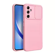   Slide Samsung Galaxy A34 5G, kameravédős szilikon tok, rózsaszín