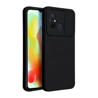 Slide Xiaomi Redmi 12C, kameravédős szilikon tok, fekete