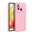 Slide Xiaomi Redmi 12C, kameravédős szilikon tok, rózsaszín