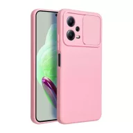   Slide Xiaomi Redmi Note 12 5G, kameravédős szilikon tok, rózsaszín