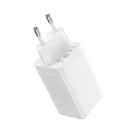   Baseus GaN5 Pro hálózati töltő 2xUSB-C + USB-A, USB-C-USB-C kábellel, 65W, fehér