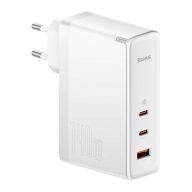   Baseus GaN5 Pro hálózati töltő 2xUSB-C + USB-A, 140W, fehér