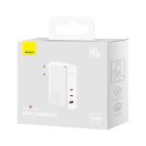 Baseus GaN5 Pro hálózati töltő 2xUSB-C + USB-A, 140W, fehér