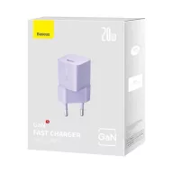 Baseus GaN5 Type-C hálózati töltő 20W, lila