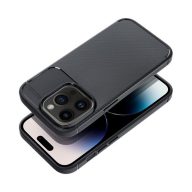   Forcell Carbon Premium hátlap tok Apple iPhone 15 Plus karbon mintás szilikon tok, fekete