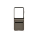 Samsung Galaxy Z Flip5 gyári Flap ECO bőr tok, szürkésbarna