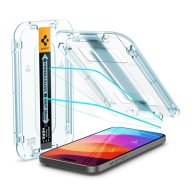   Spigen Glas.tR EZ Fit Apple iPhone 15 Plus / iPhone 16 Plus Tempered kijelzővédő fólia felhelyező kerettel (2db)