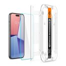 Spigen Glas.tR EZ Fit Apple iPhone 15 / iPhone 16 Tempered kijelzővédő fólia felhelyező kerettel (2db)