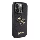 Guess Glitter Script Big 4G Apple iPhone 15 Pro hátlap tok, fekete