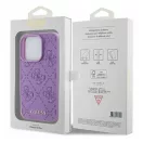 Guess Leather 4G Stamped Apple iPhone 15 Pro hátlap tok, lila