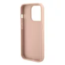 Guess Croco Triangle Metal Logo Apple iPhone 15 Pro hátlap tok, rózsaszín