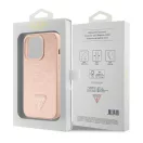 Guess Croco Triangle Metal Logo Apple iPhone 15 Pro hátlap tok, rózsaszín