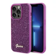   Guess Disco Metal Script Apple iPhone 15 Pro hátlap tok, fuksia