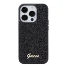Guess Disco Metal Script Apple iPhone 15 Pro hátlap tok, fekete