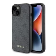   Guess 4G Metal Gold Logo Apple iPhone 15 Plus hátlap tok, szürke