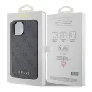 Guess 4G Metal Gold Logo Apple iPhone 15 Plus hátlap tok, szürke